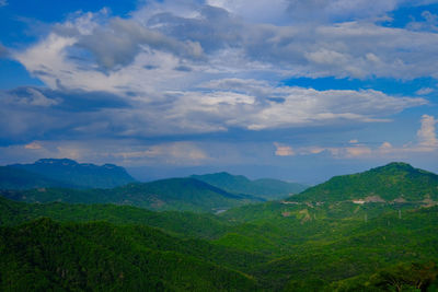 Scenic view of mountains against sky