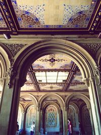 Low angle view of ceiling of historic building