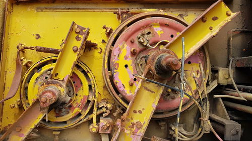 Close-up of rusty machine part