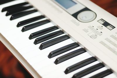 Close-up high angle view of piano keys