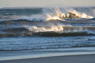 Waves rushing towards shore