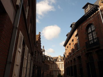 Low angle view of buildings against sky