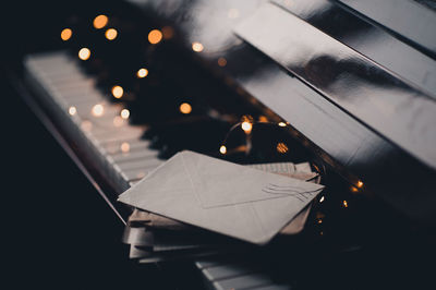 Close-up of piano keys