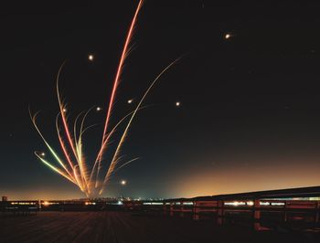 Light trails at night