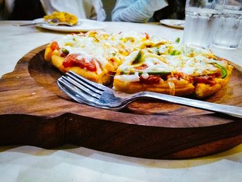 Close-up of food on table