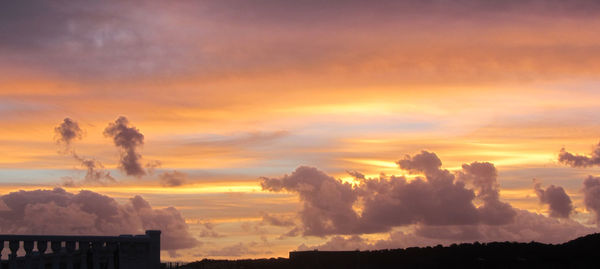 Scenic view of dramatic sky during sunset