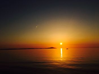 Scenic view of sea during sunset