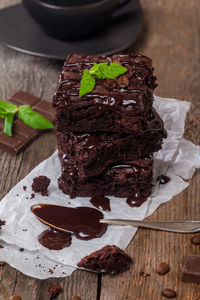 Close-up of cake on table