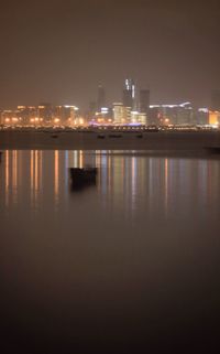 Illuminated city at night