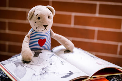 Close-up of stuffed toy on table