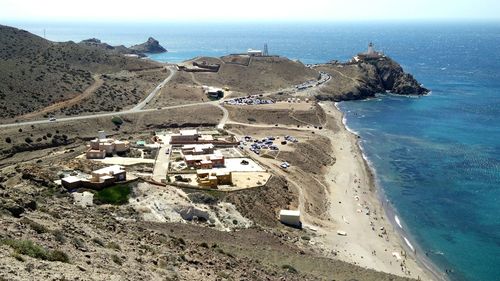 High angle view of beach