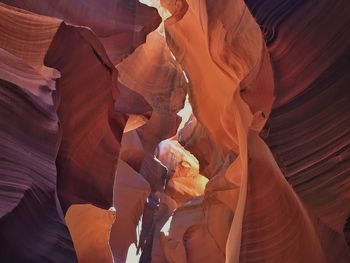 Low angle view of rock formation at antelope canyon