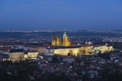 Illuminated cityscape at night