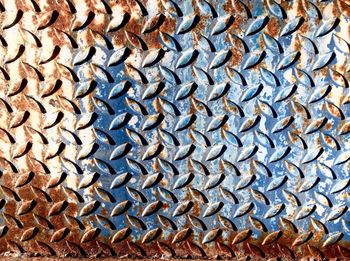 Full frame shot of rusty diamond plate