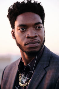 African american business man at sunset