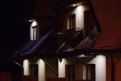 Low angle view of illuminated pendant light