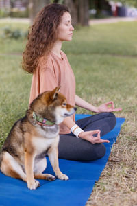 Young woman with dog