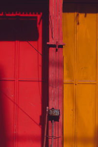 Closed door of building