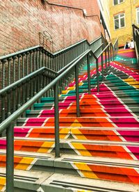Multi colored staircase