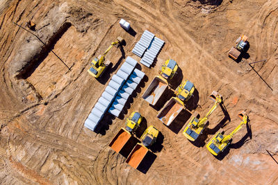 High angle view of toy blocks