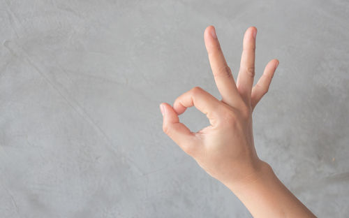 Cropped image of hand gesturing