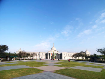 Building against blue sky