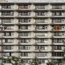 Low angle view of buildings in city