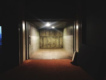 Empty corridor along walls