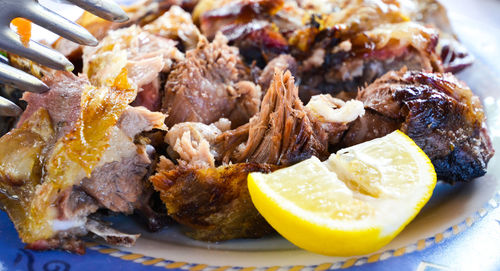 Close-up of food in plate