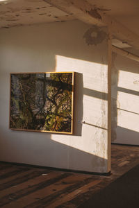 Shadow of window on wooden floor