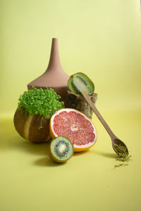 Close-up of fruits on table