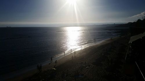 Scenic view of sea against sky at sunset