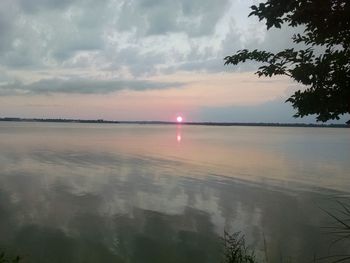 Scenic view of sunset over sea