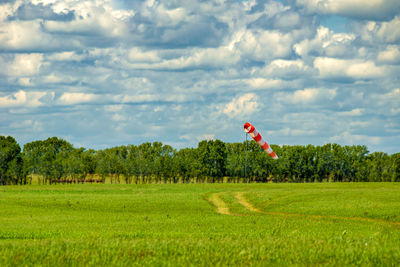 Scenic view of field against sky