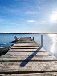 Pier over sea against sky
