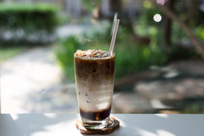 Close-up of drink on table