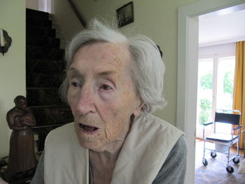 Portrait of woman at home