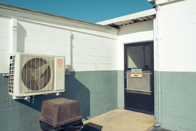 Entrance of building against sky