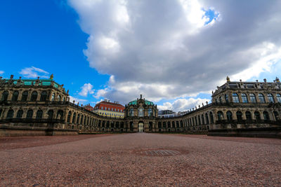 Low angle view of historic building against sky