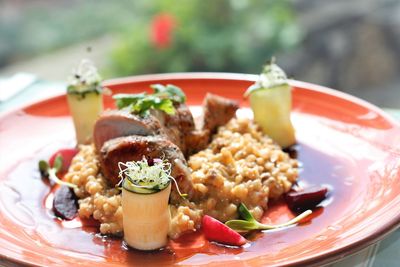 Close-up of food in plate