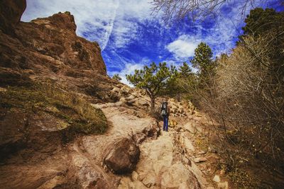 Dirt road passing through mountain