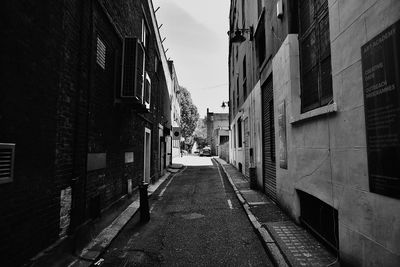 Narrow alley amidst buildings in city