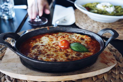 Close-up of food in bowl on table