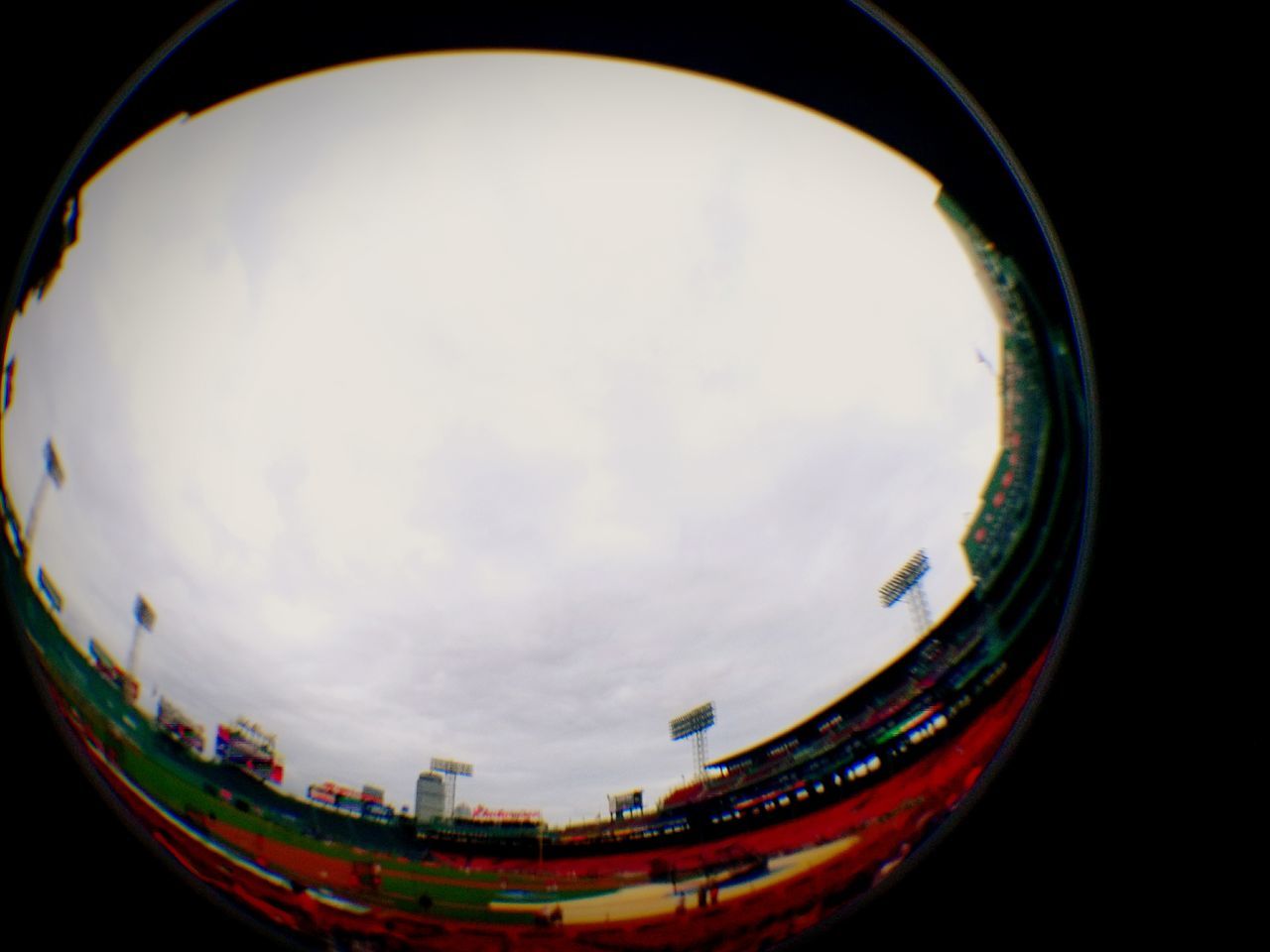 no people, fish-eye lens, close-up, indoors, sky, day