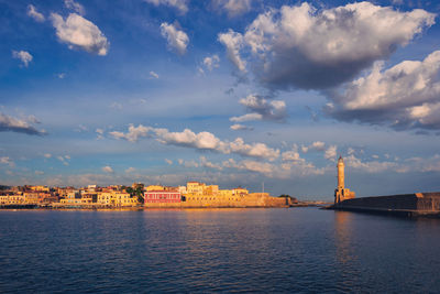 Picturesque old port of chania, crete island. greece