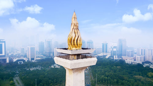 Panoramic view of traditional building against sky