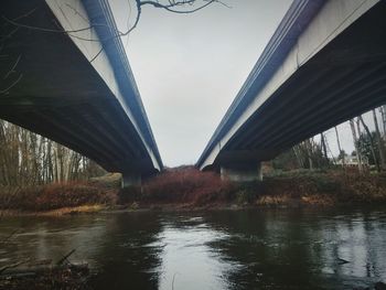 Bridge over river against sky