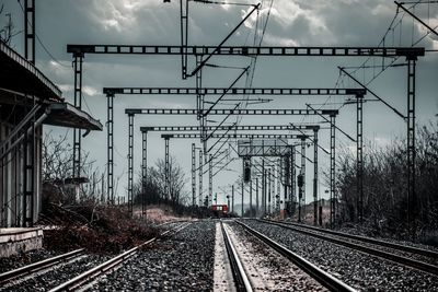 Railroad tracks against sky