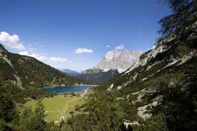 Scenic view of mountains against sky