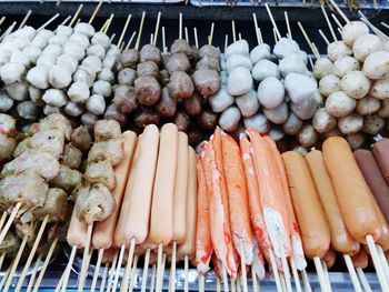 High angle view of vegetables for sale in market